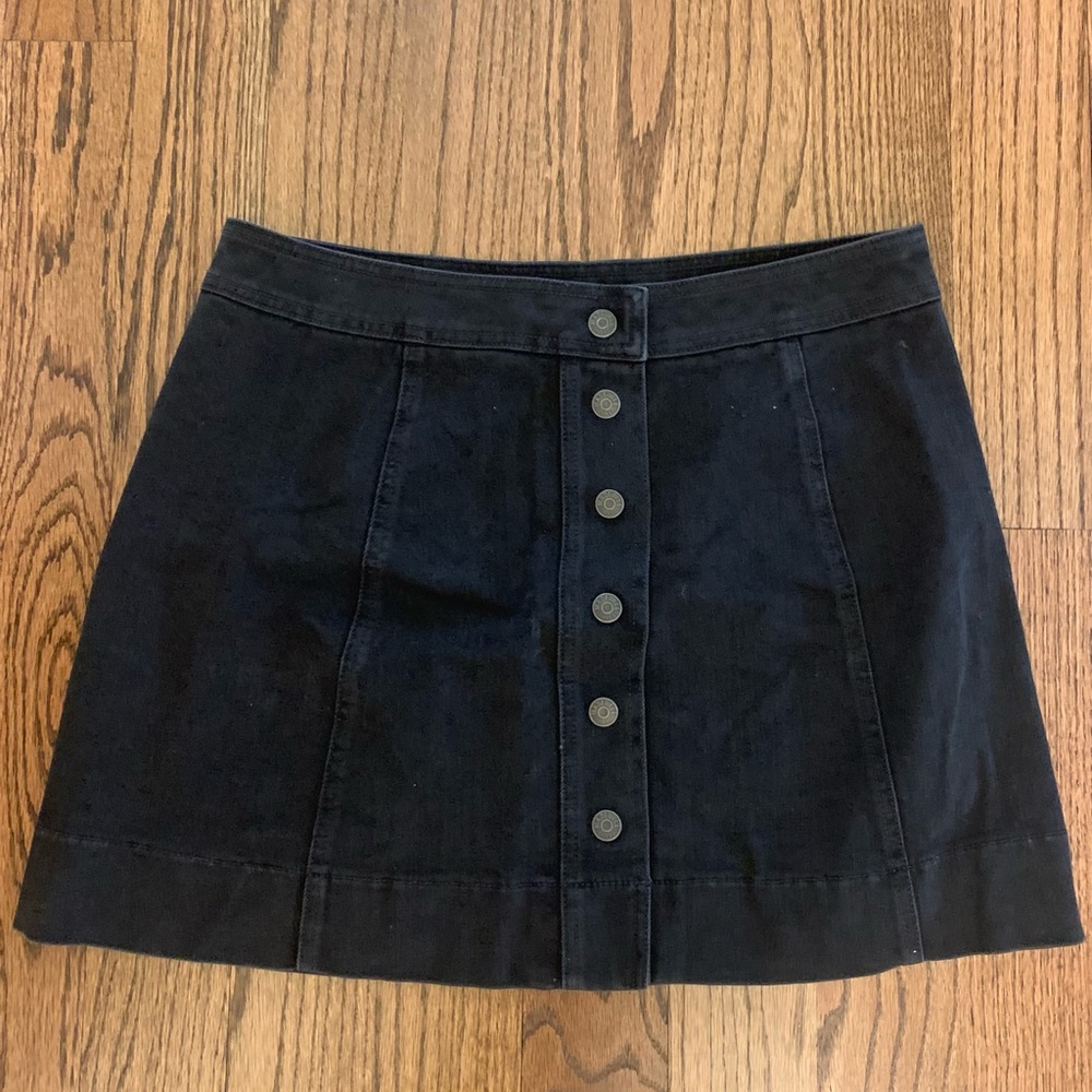 Madewell Black Mini Denim Skirt